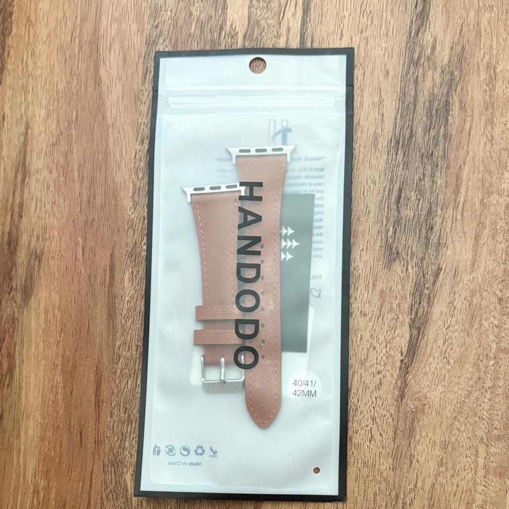 Brown leather Apple Watch band